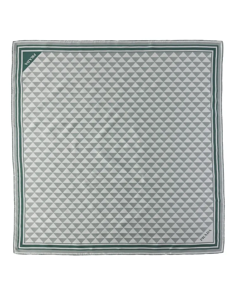 Prada Symbole-pattern silk scarf - Nude Nude