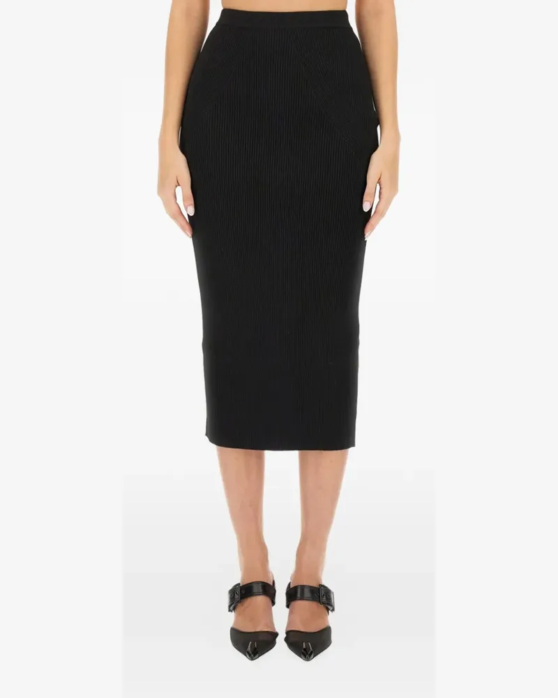 Alexander McQueen knitted pencil midi skirt - Schwarz Schwarz
