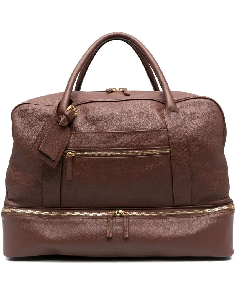 Eleventy Reisetasche aus strukturiertem Leder - Braun Braun