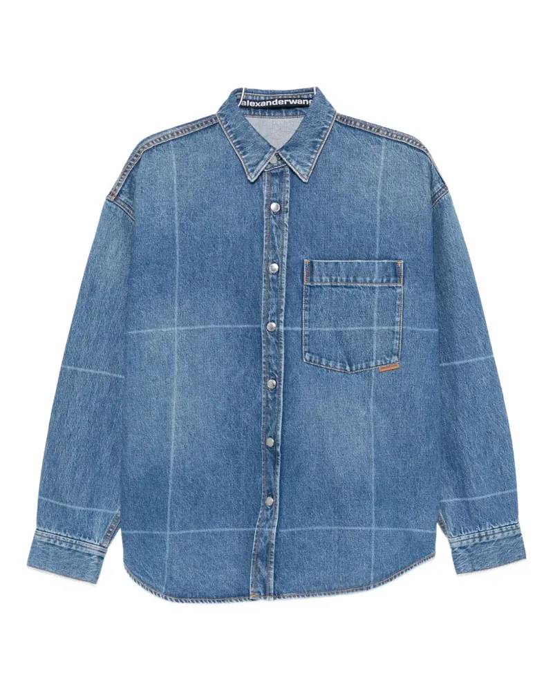 Alexander Wang grid-pattern denim shirt - Blau Blau