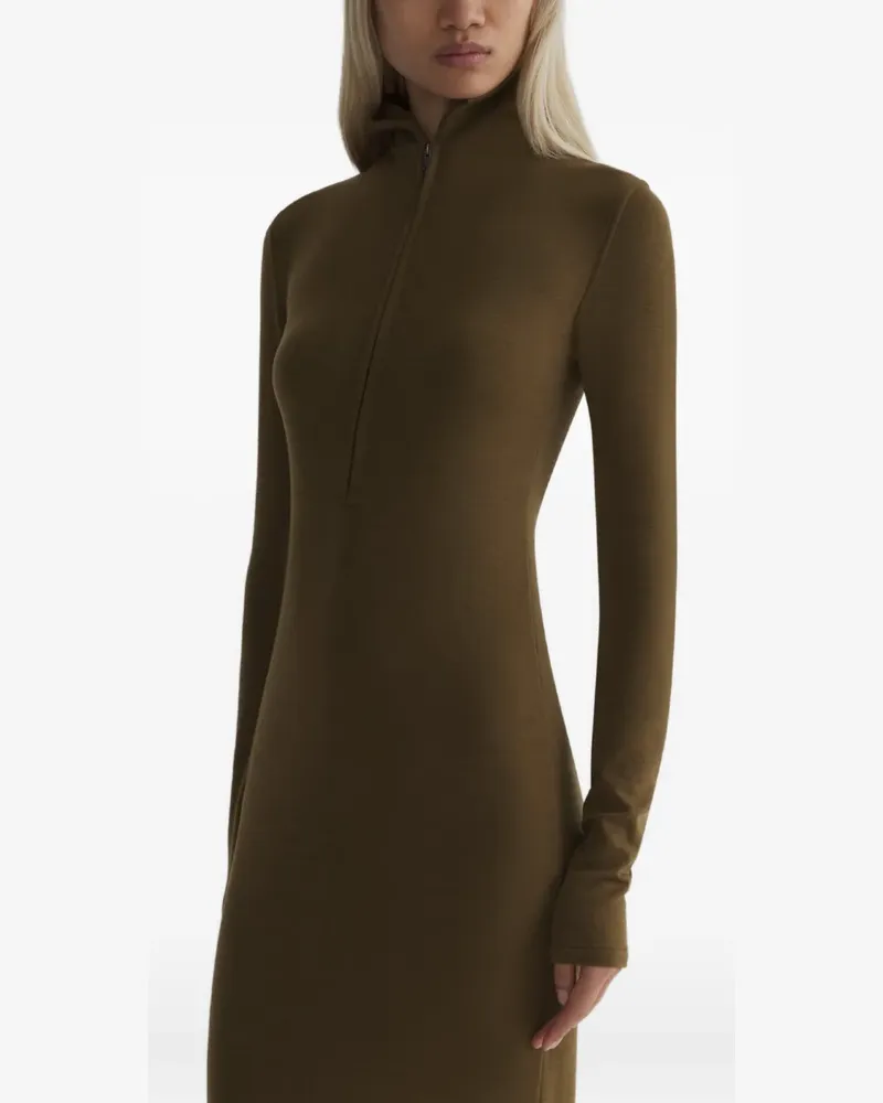 Thierry Mugler Jerseykleid mit langem Schnitt - Grün Grün