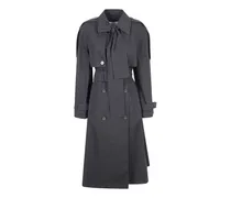 Terose Trenchcoat mit Gürtel - Schwarz