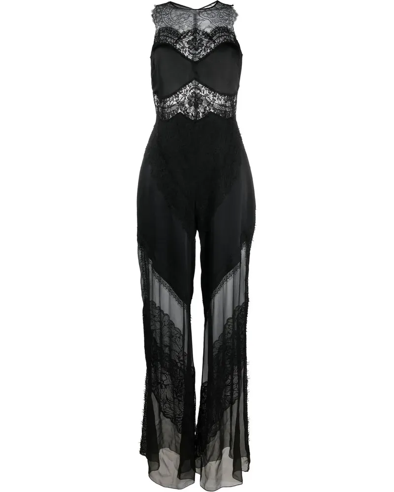 Alberta Ferretti Jumpsuit aus Seide - Schwarz Schwarz