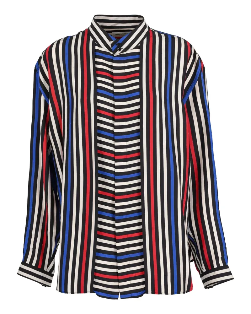 Saint Laurent striped-pattern shirt - Schwarz Schwarz