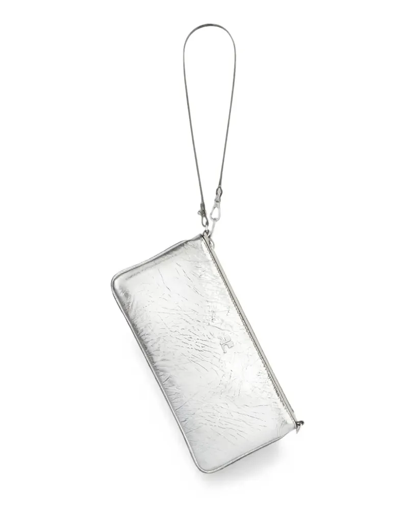 Courrèges Schultertasche mit Reißverschluss - Silber Silber