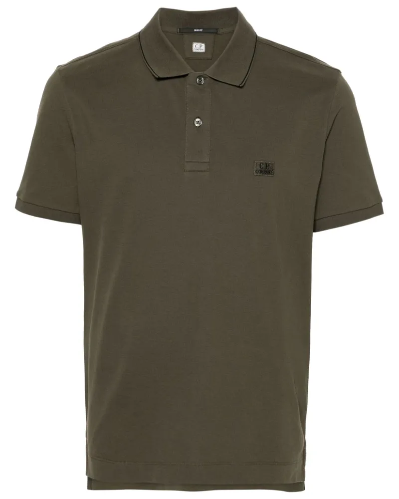 C.P. Company Pikee-Poloshirt mit Logo-Patch - Grün Grün