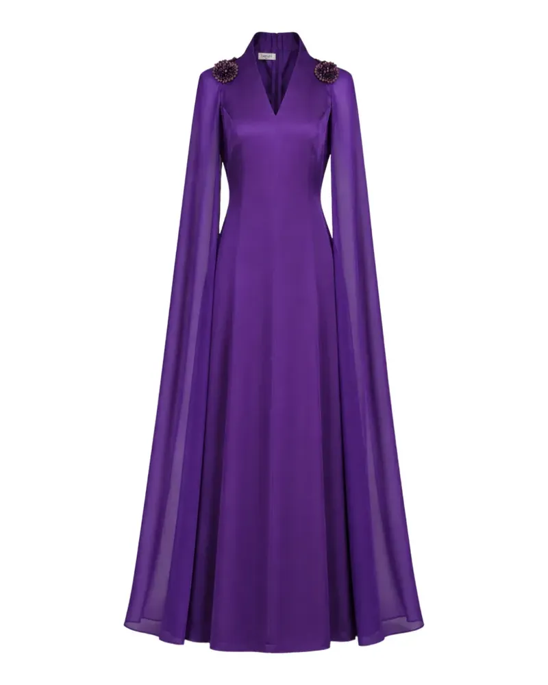 Baruni Diala bead-embellished cape-sleeve maxi dress - Violett Violett