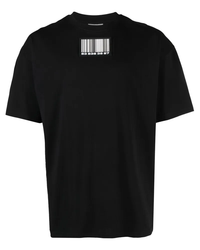 VTMNTS T-Shirt mit Barcode-Patch Schwarz