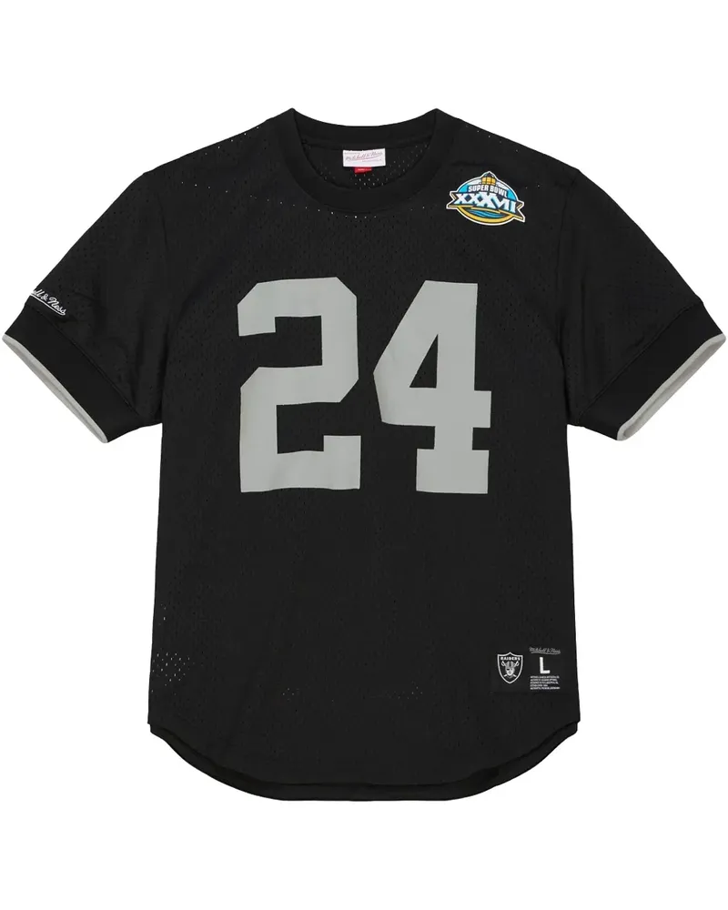 Mitchell & Ness 2002 Charles Woodson Oakland Raiders Name & Number "Black" Jersey - Schwarz Schwarz