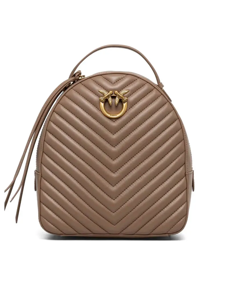 Pinko Love Rucksack mit Zickzackmuster - Braun Braun