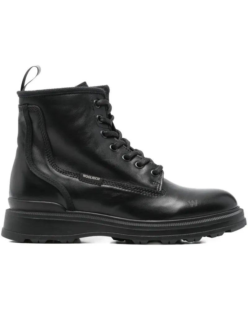 Woolrich leather ankle boots - Schwarz Schwarz