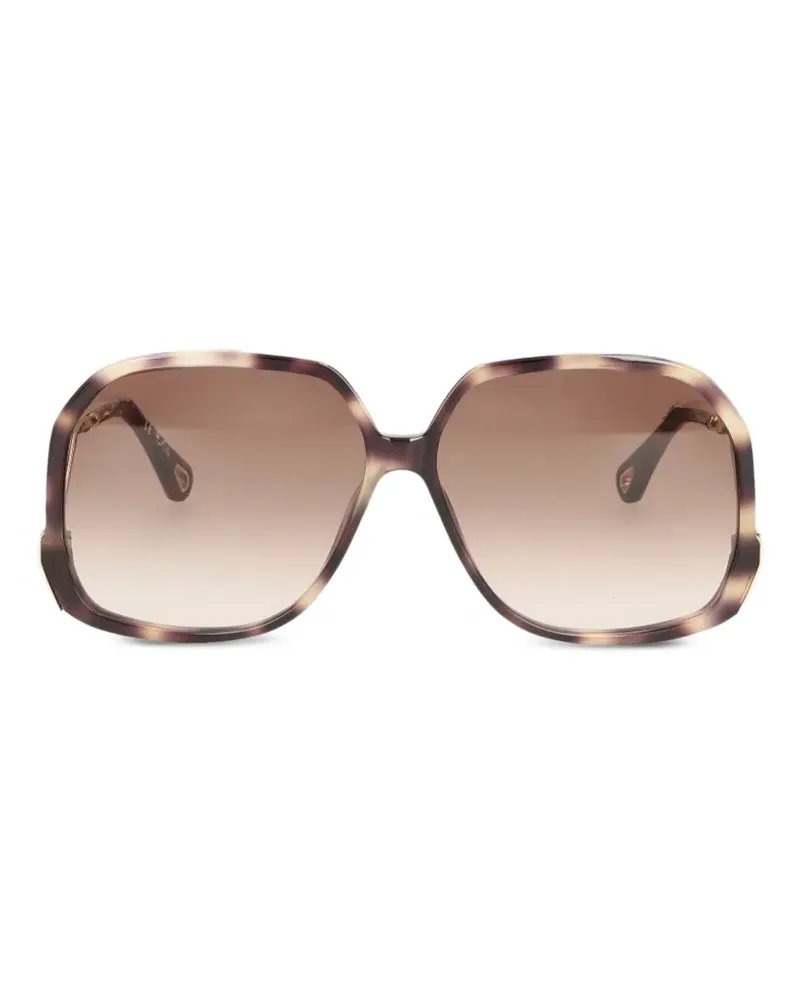 Chloé Sonnenbrille mit geometrischem Gestell - Braun Braun