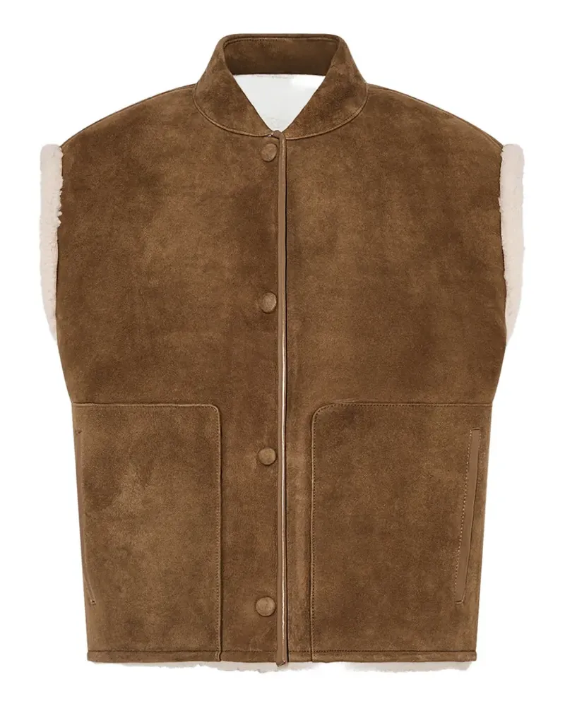Yves Salomon Weste mit Shearling-Futter - Braun Braun