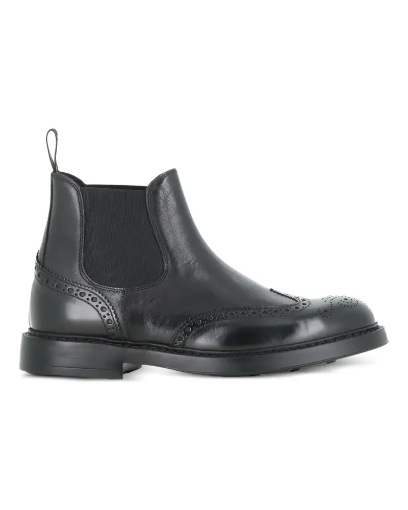 Doucal´s Chelsea-Boots mit Budapestermuster - Schwarz Schwarz
