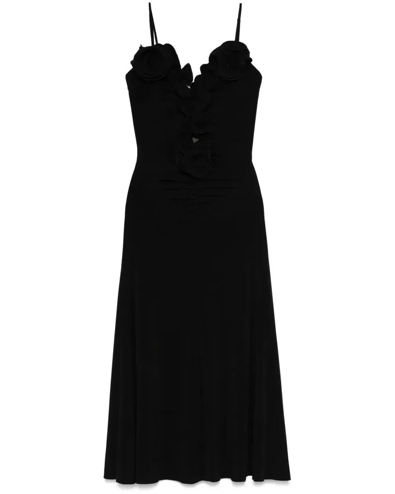 NISSA Midikleid mit Blumenapplikation - Schwarz Schwarz