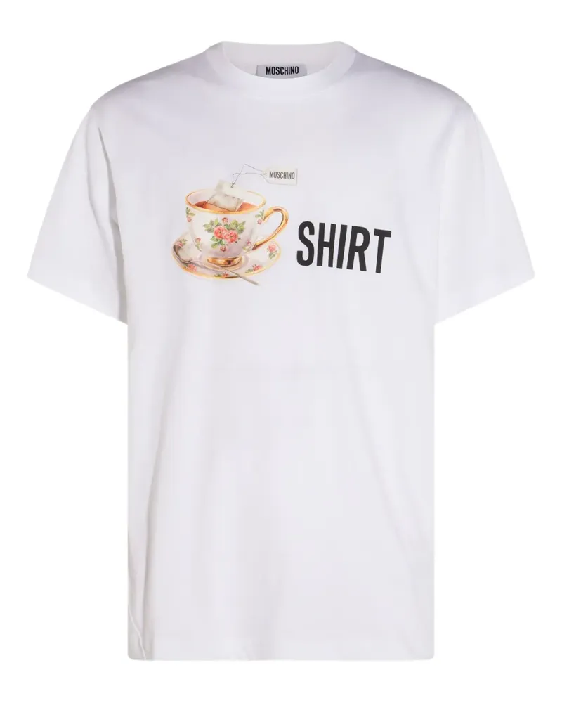 Moschino T-Shirt mit Teetassen-Print - Weiß Weiß