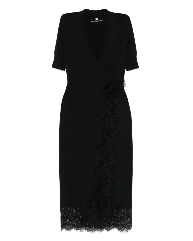 Ermanno Scervino Wickelkleid mit Spitzenverzierung - Schwarz Schwarz