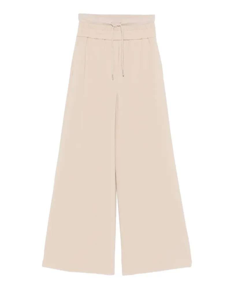 PANICALE Cashmere drawstring wide-leg trousers - Nude Nude