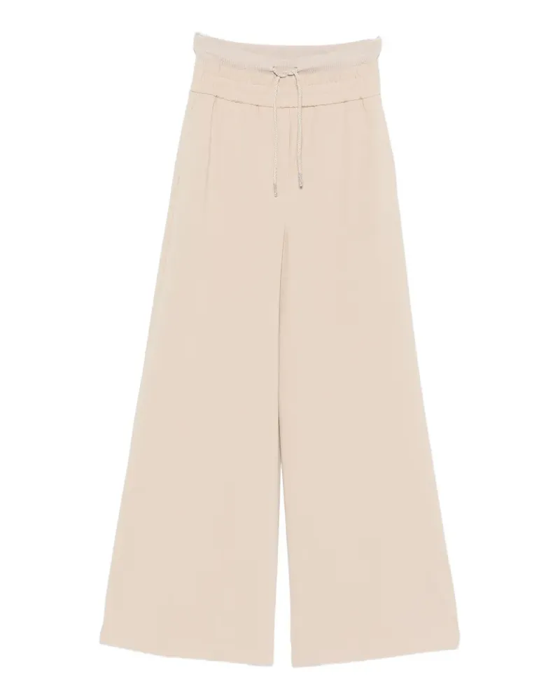 PANICALE Cashmere drawstring wide-leg trousers - Nude Nude