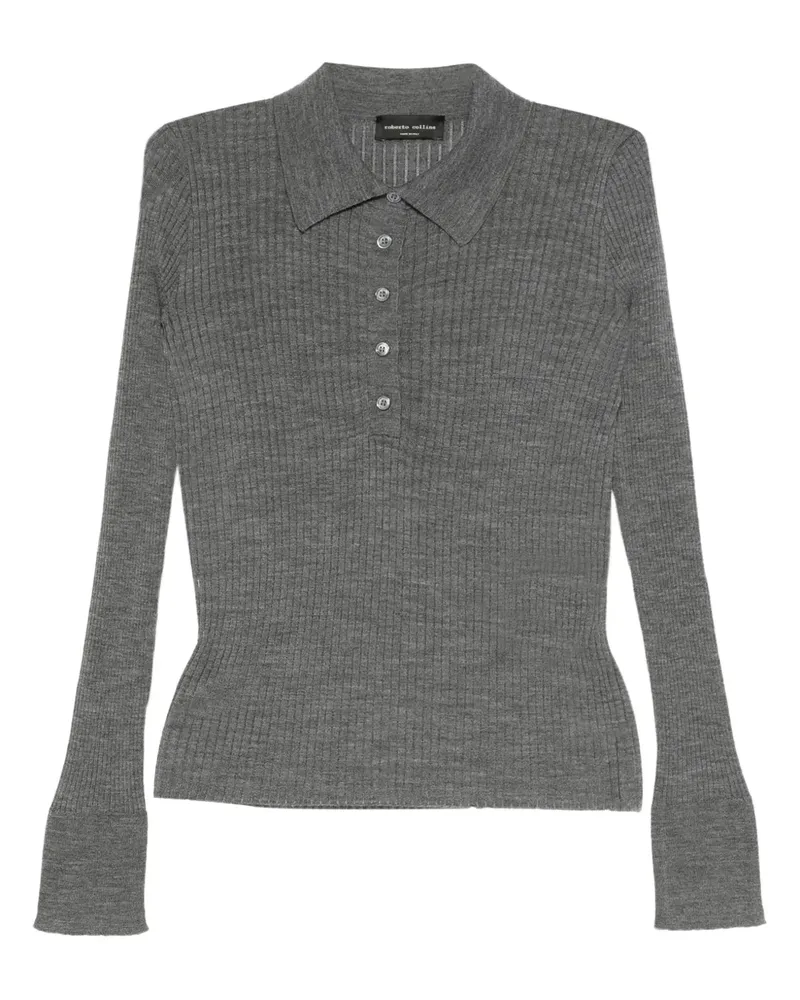 Roberto Collina ribbed polo-neck sweater - Grau Grau