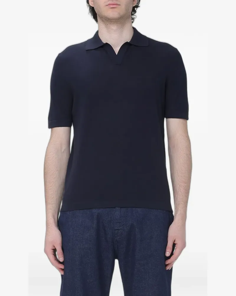 Brooksfield polo-collar T-shirt - Blau Blau