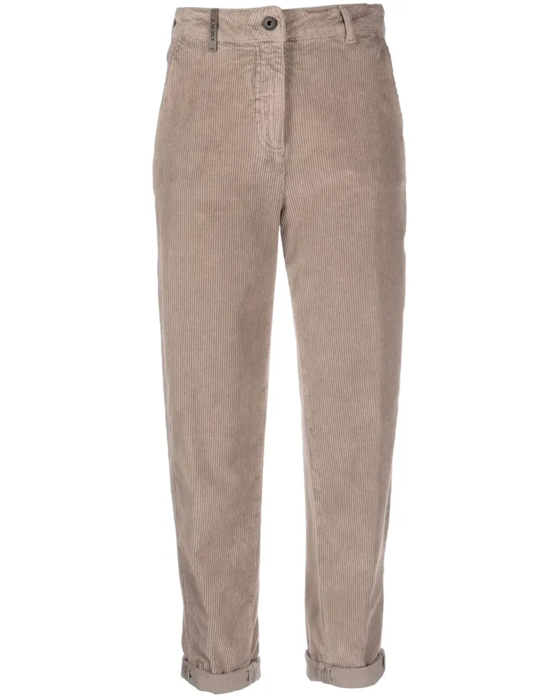 Peserico Cropped-Hose aus Cord - Braun Braun