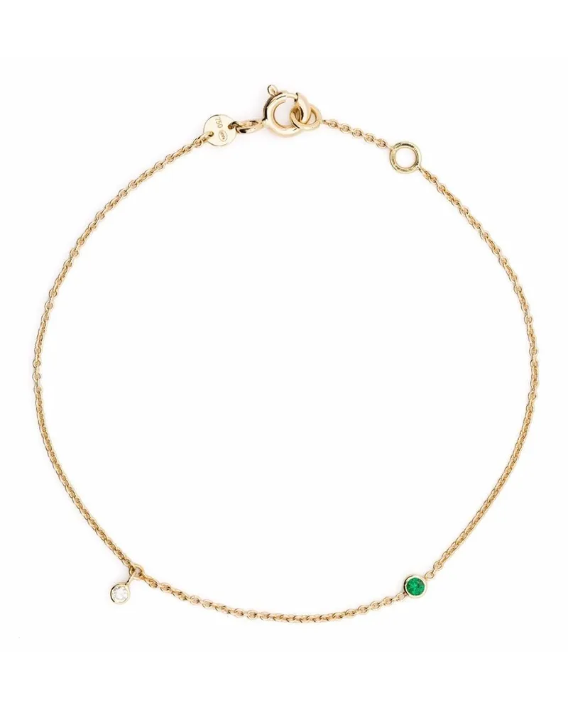 WHITE BIRD 18kt Clarisse Gelbgoldarmband mit Diamant und Smaragd Gold