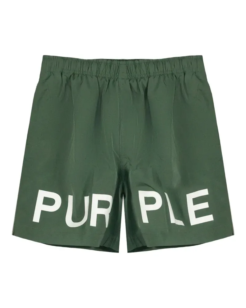 PURPLE BRAND lightweight logo-print shorts - Grün Grün