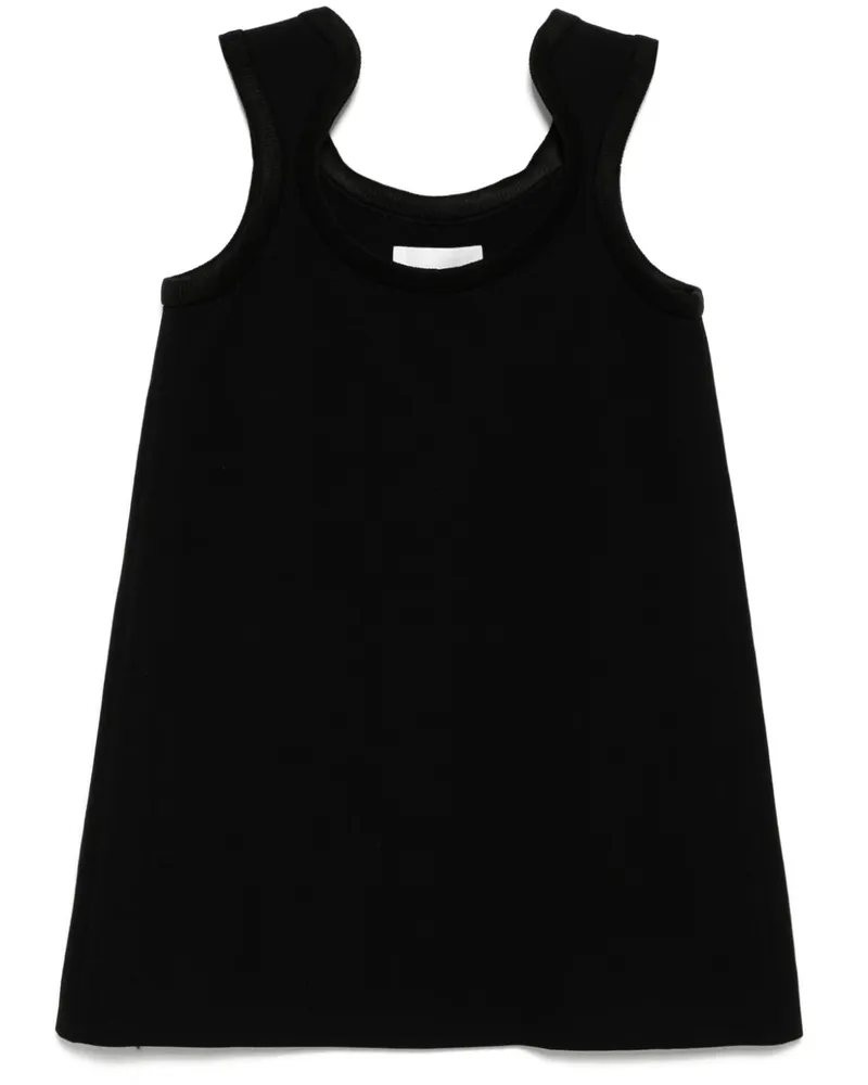 LOW CLASSIC Geripptes Curve Minikleid aus Wolle - Schwarz Schwarz