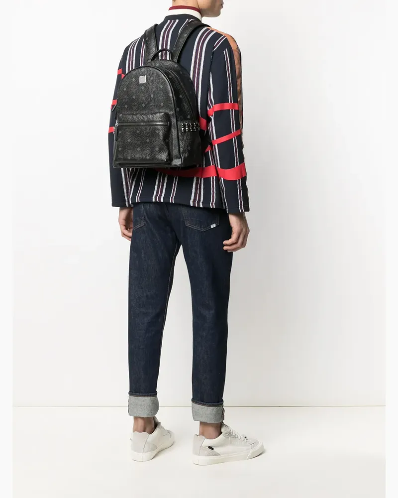 MCM Rucksack mit Logo-Print - Schwarz Schwarz