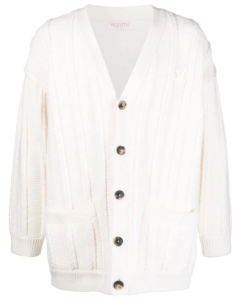 Valentino Garavani Gerippter Cardigan - Nude Nude