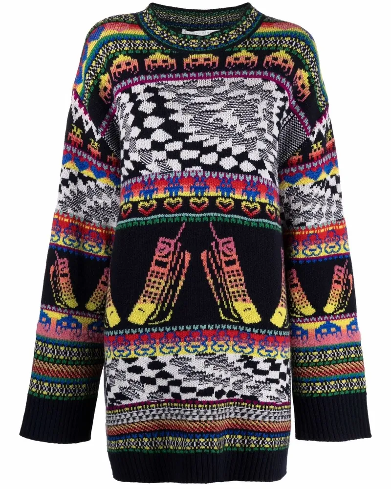Stella McCartney Intarsien-Pullover im Oversized-Look - Schwarz Schwarz