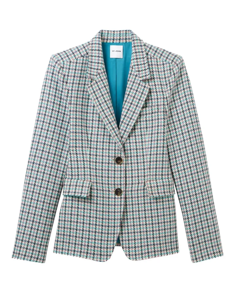 ST. JOHN Parker Blazer mit Hahnentrittmuster - Blau Blau