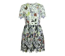 floral butterfly mini dress - Weiß