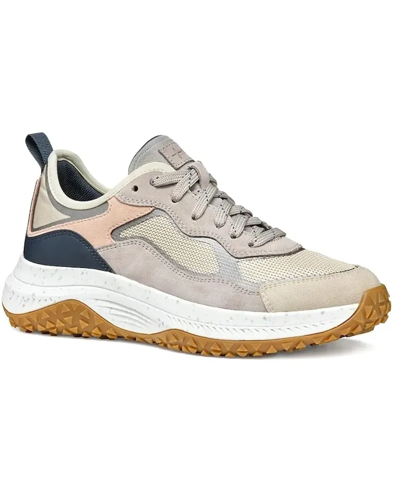 Geox Oliviera + Grip Sneakers mit Mesh-Einsatz - Nude Nude