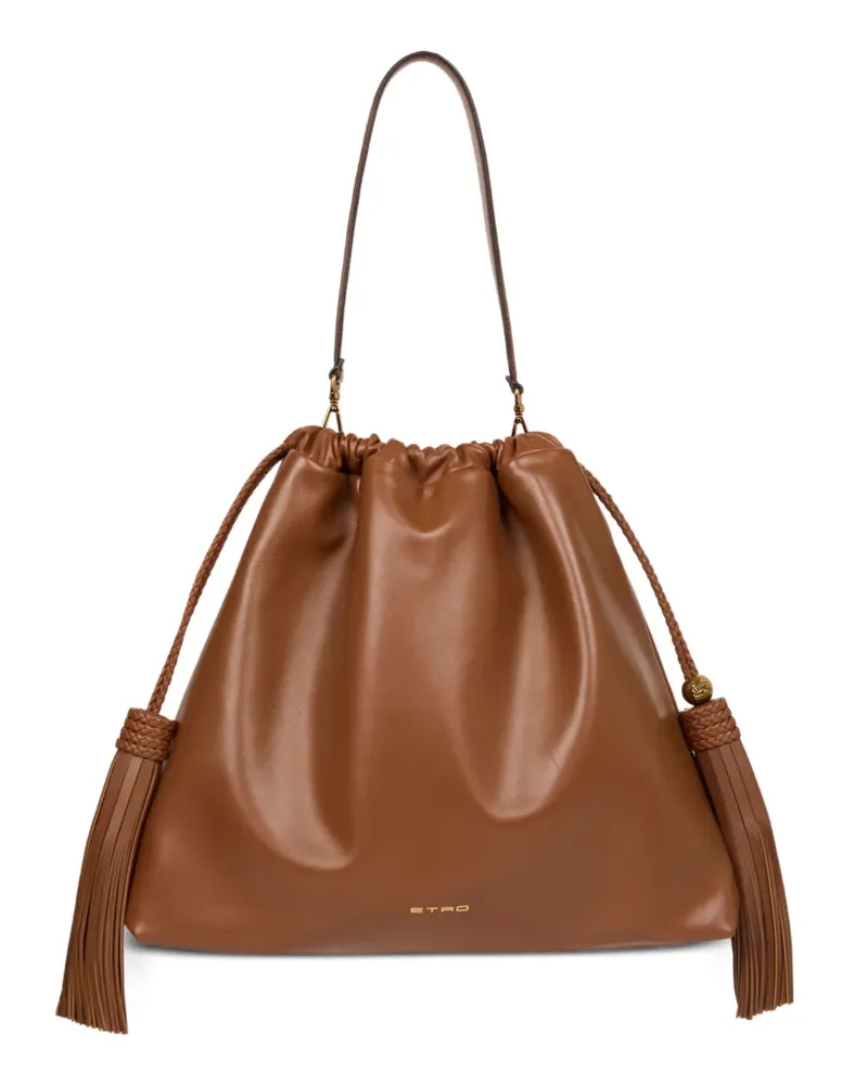 Etro Große Kalispera Schultertasche mit Quasten - Braun Braun
