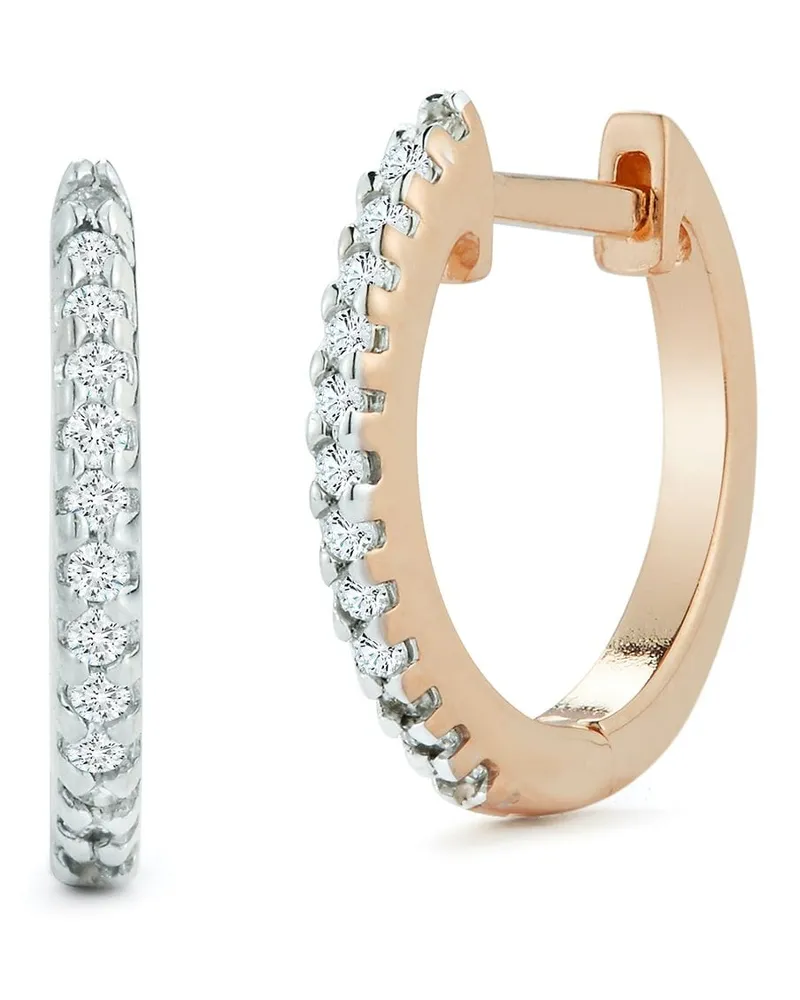 MATEO 14kt Rotgoldohrringe mit Diamanten - Rosa Rosa