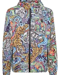 Philipp Plein Windbreaker mit Tattoo-Print Blau