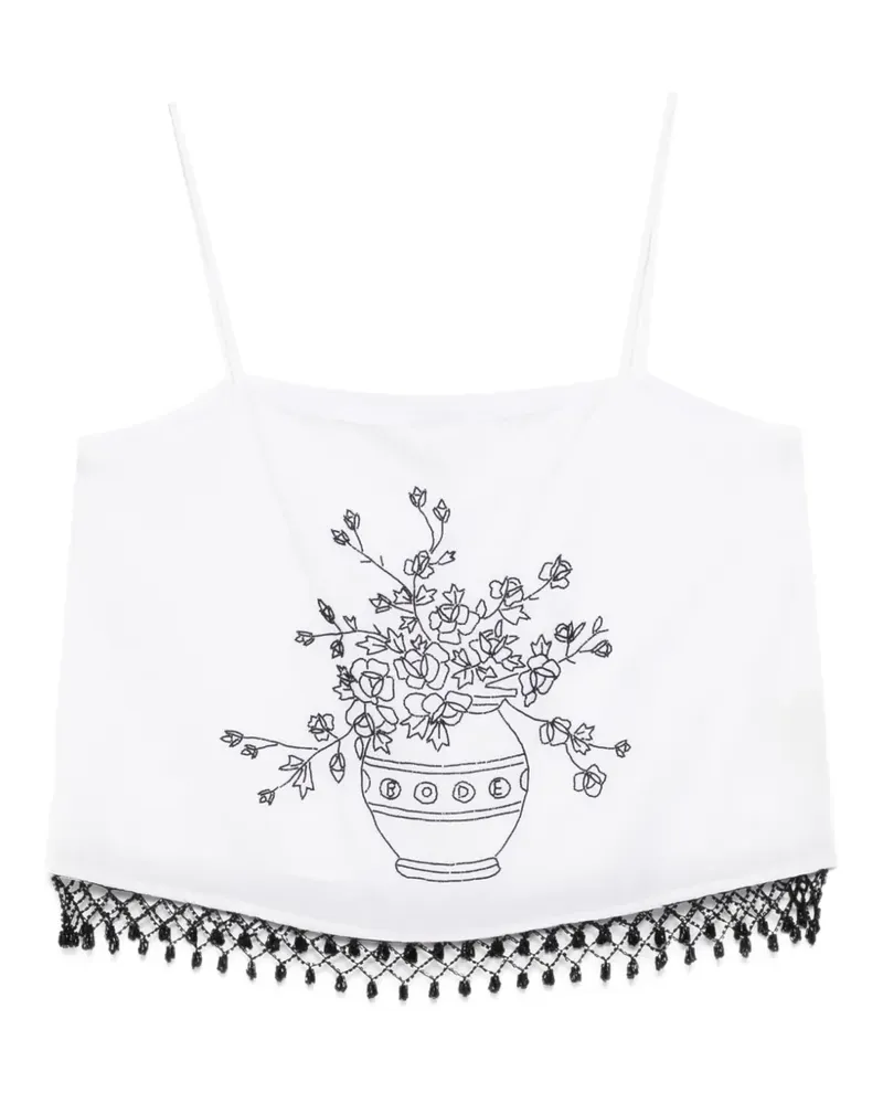 BODE Rosebloom floral-print top - Weiß Weiß