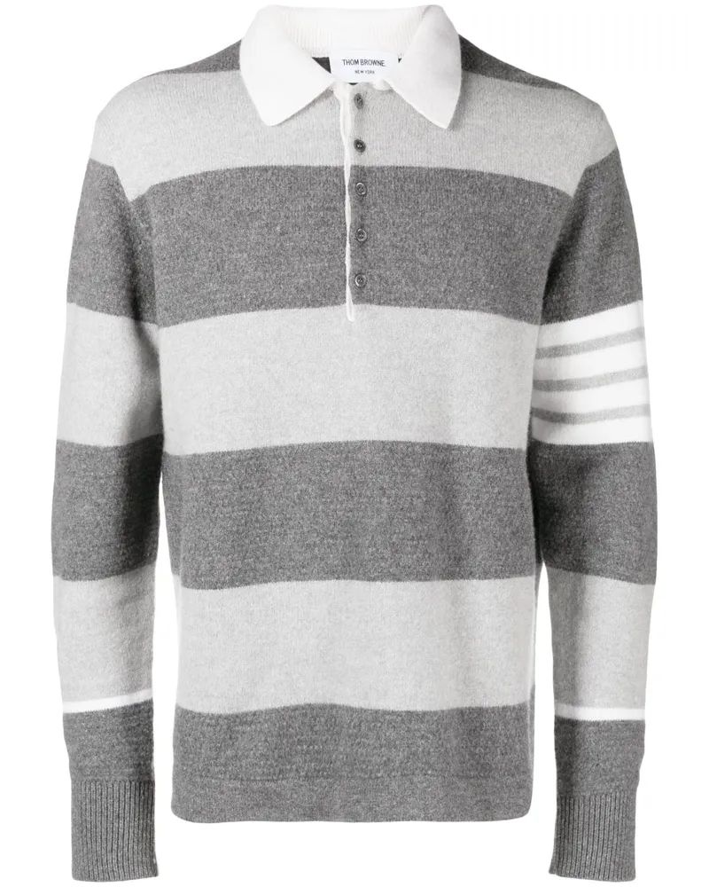 Thom Browne Pullover mit Rugby-Streifen - Grau Grau