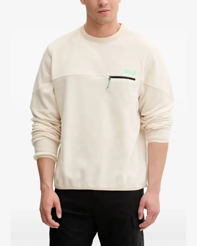 Jack Wolfskin Sweatshirt mit Fleece-Struktur - Nude Nude