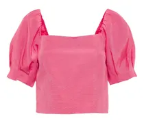 Joslyn puff-sleeve crop top - Rosa