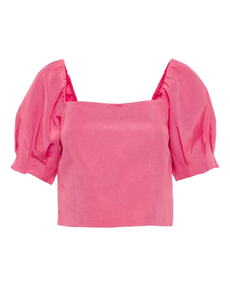 Alice + Olivia Joslyn puff-sleeve crop top - Rosa Rosa