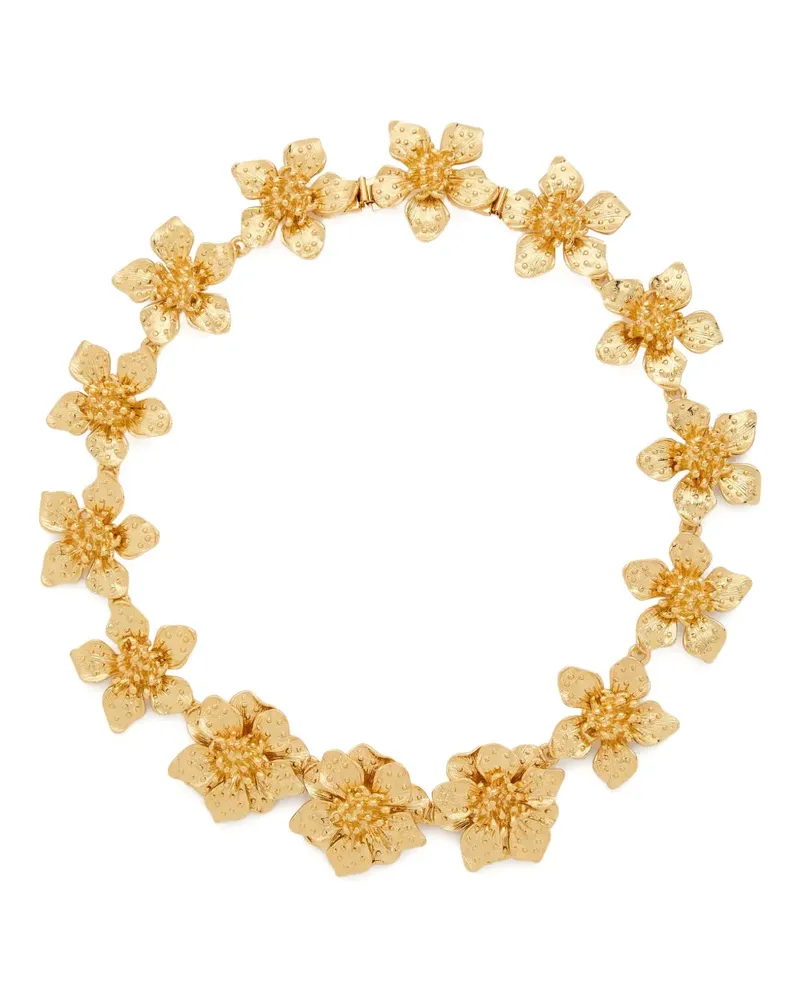Kenneth Jay Lane Dogwood flower-sculpted necklace - Gold Gold