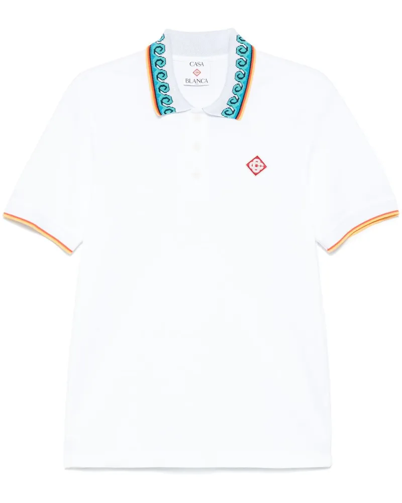 Casablanca Paris Poloshirt aus Piqué - Weiß Weiß