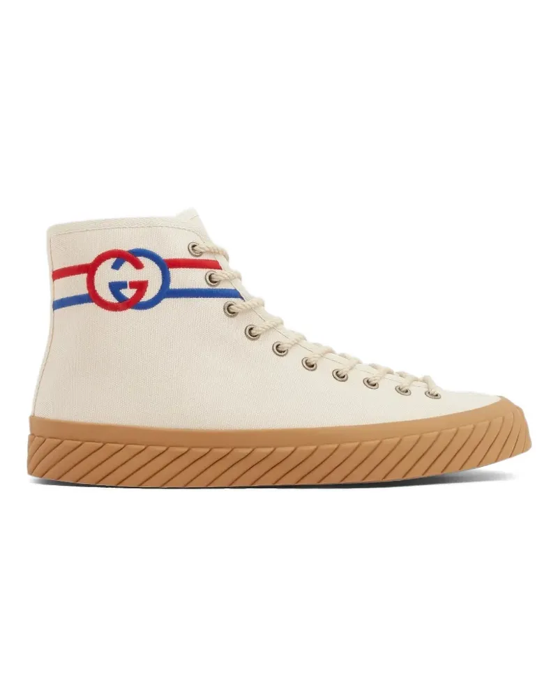 Gucci High-Top-Sneakers mit GG - Nude Nude