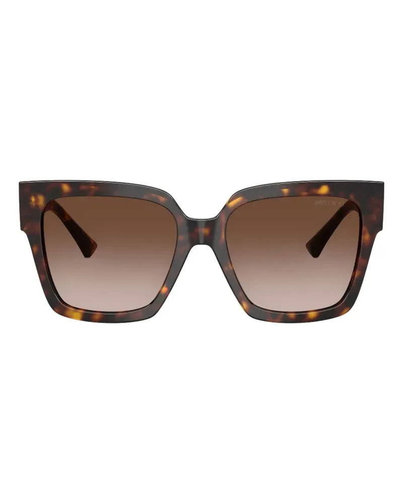 Jimmy Choo tortoiseshell-effect square-frame sunglasses - Braun Braun