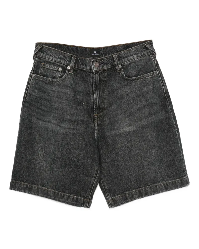 Paul Smith Ausgeblichene Jeans-Shorts mit Logo-Patch - Schwarz Schwarz