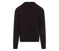 Kaschmirpullover mit rundem Ausschnitt - Braun
