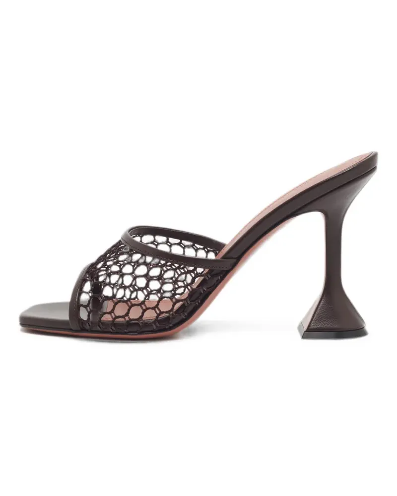 Amina Muaddi Lupita net heeled sandals - Braun Braun